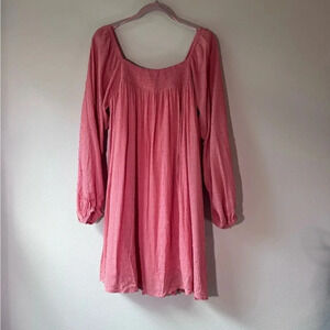 Textured Dot Square-Neck Maternity Dress